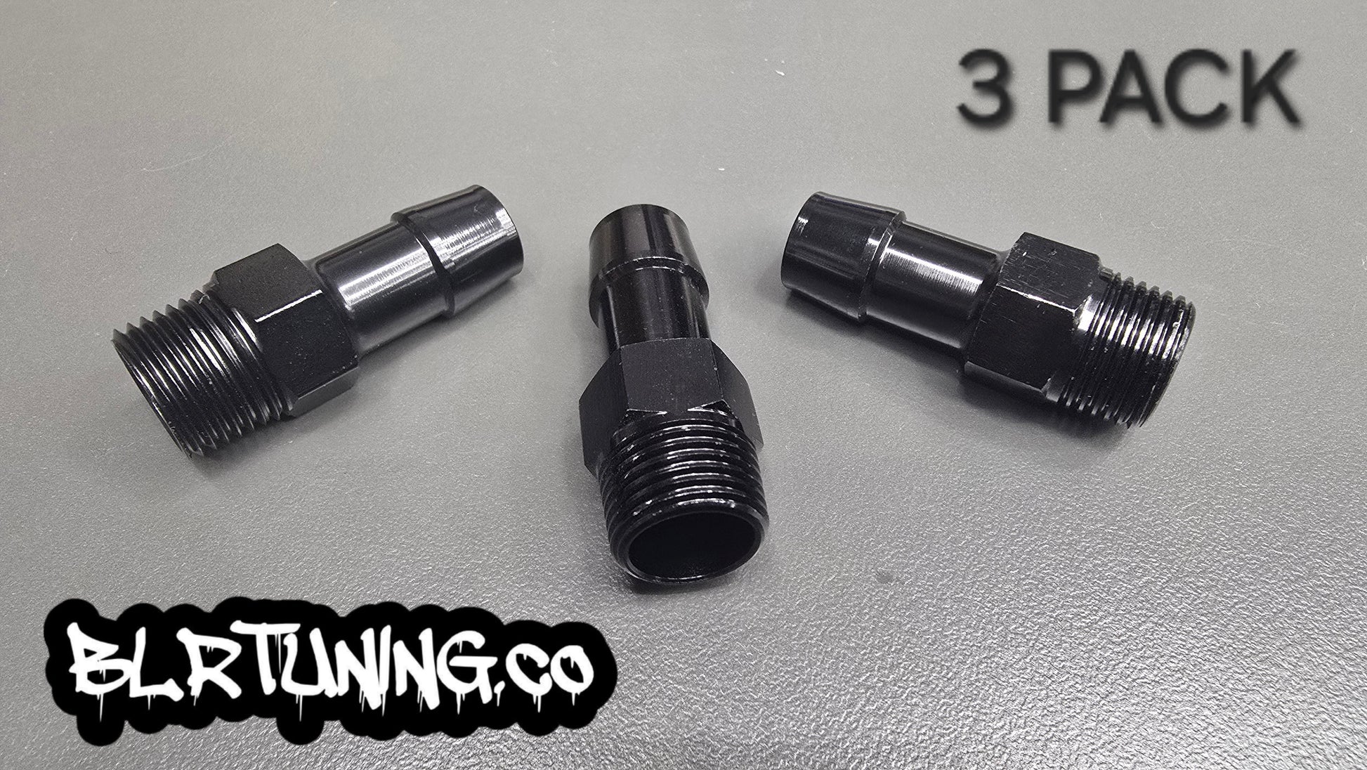 Black Aluminum Hose Barb Fitting – 3/8" NPT to 1/2" ID Barb for 1/2 inch ID hose - Howling Moto