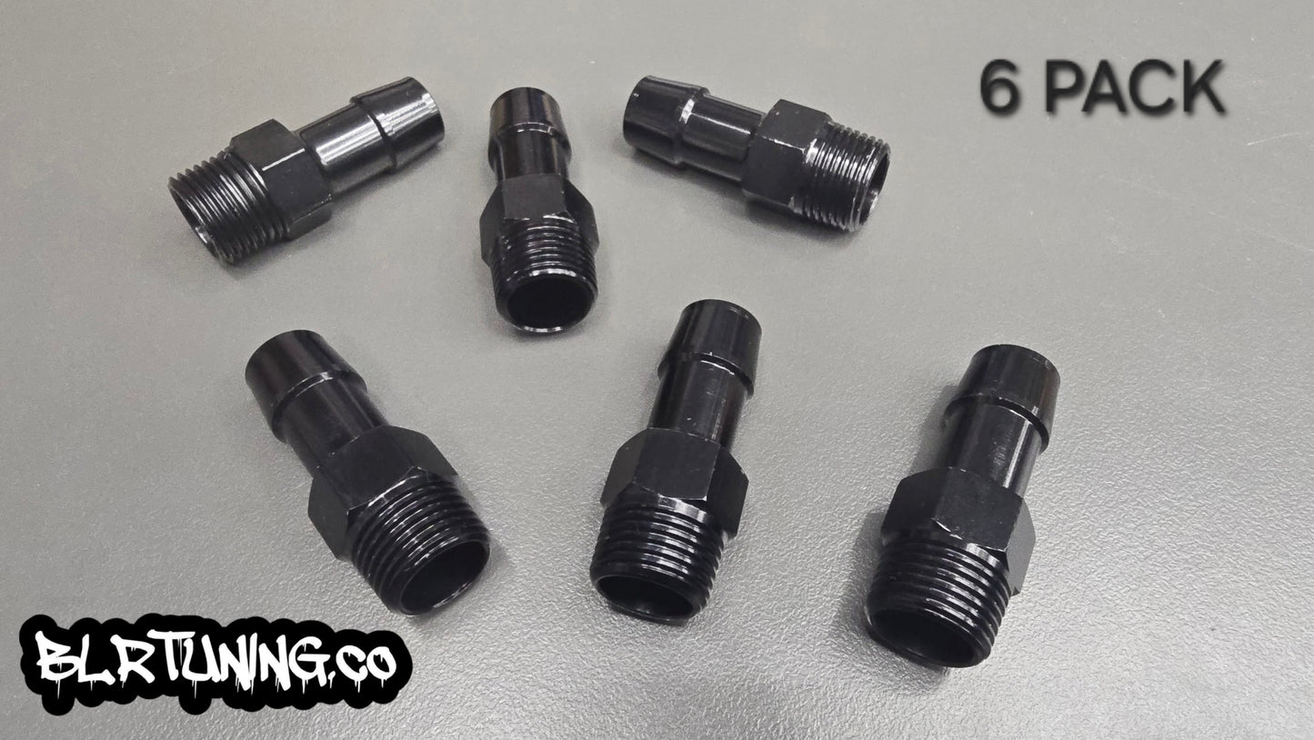 Black Aluminum Hose Barb Fitting – 3/8" NPT to 1/2" ID Barb for 1/2 inch ID hose - Howling Moto