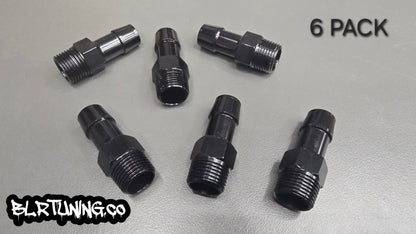 Black Aluminum Hose Barb Fitting – 3/8" NPT to 1/2" ID Barb for 1/2 inch ID hose - Howling Moto