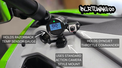 RAZORBACK GAUGE POD AND DYNOJET THROTTLE COMMANDER MOUNT KIT BY BLR TUNING - Howling Moto