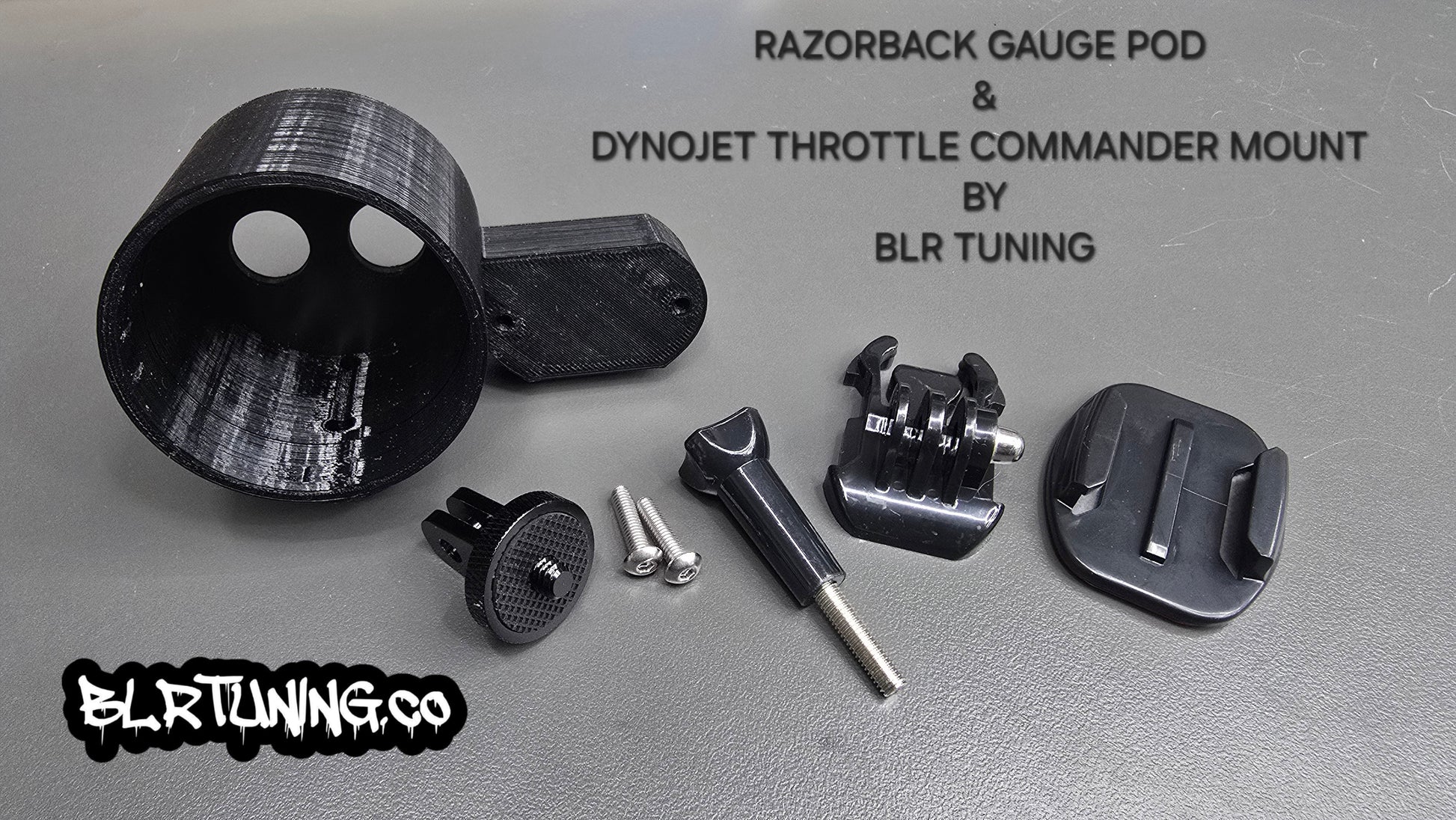 RAZORBACK GAUGE POD AND DYNOJET THROTTLE COMMANDER MOUNT KIT BY BLR TUNING - Howling Moto