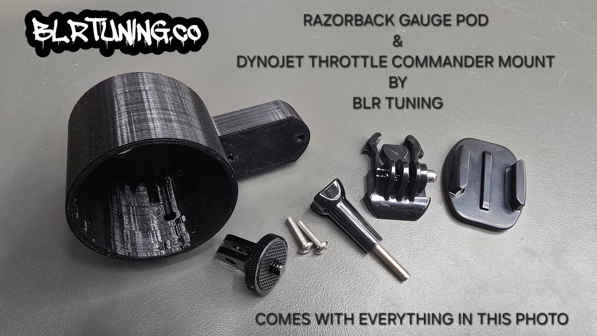RAZORBACK GAUGE POD AND DYNOJET THROTTLE COMMANDER MOUNT KIT BY BLR TUNING - Howling Moto