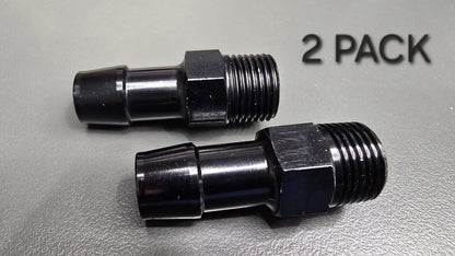 Black Aluminum Hose Barb Fitting – 3/8" NPT to 1/2" ID Barb for 1/2 inch ID hose - Howling Moto