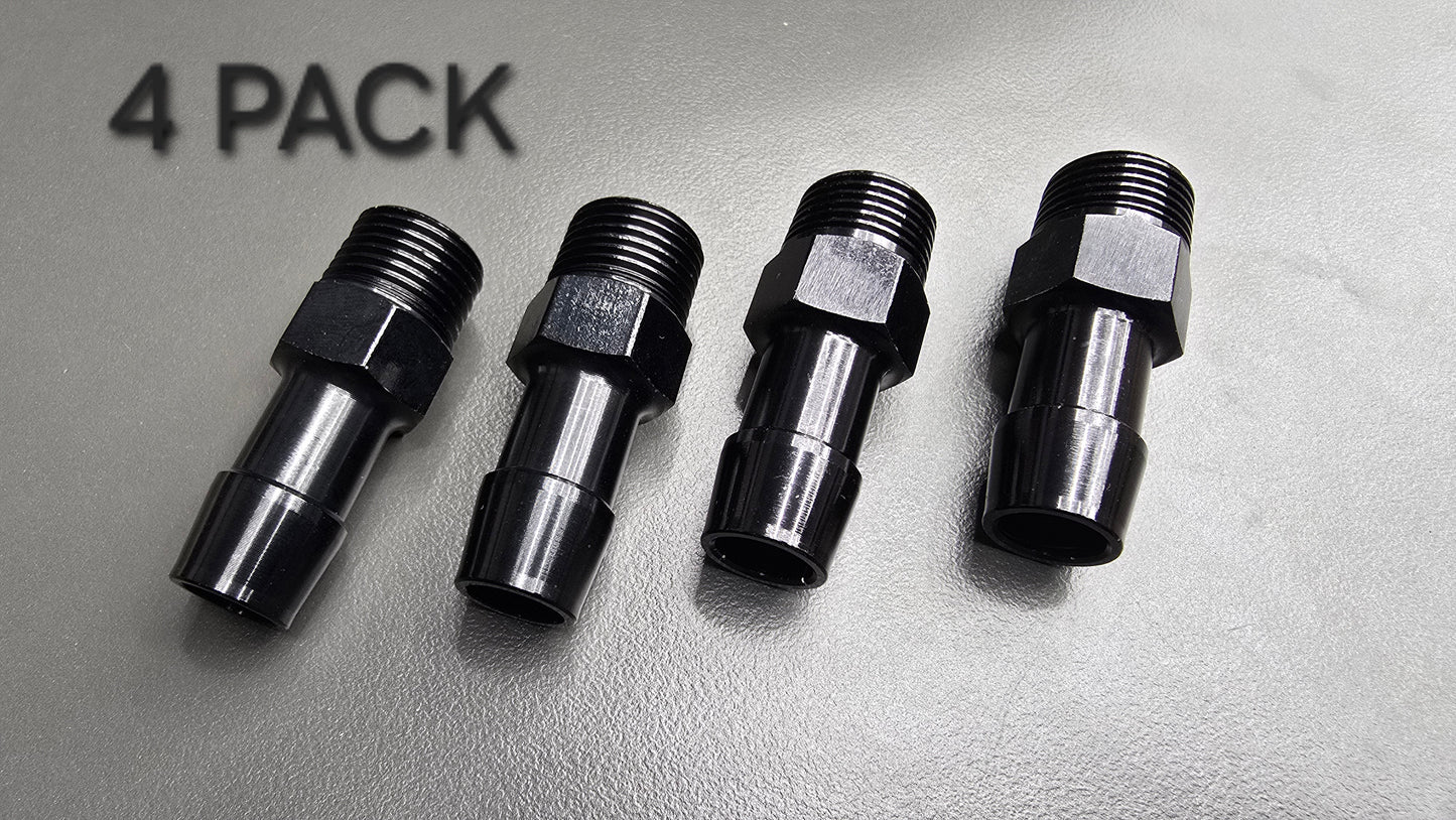 Black Aluminum Hose Barb Fitting – 3/8" NPT to 1/2" ID Barb for 1/2 inch ID hose - Howling Moto