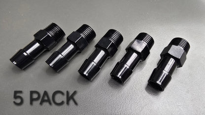Black Aluminum Hose Barb Fitting – 3/8" NPT to 1/2" ID Barb for 1/2 inch ID hose - Howling Moto