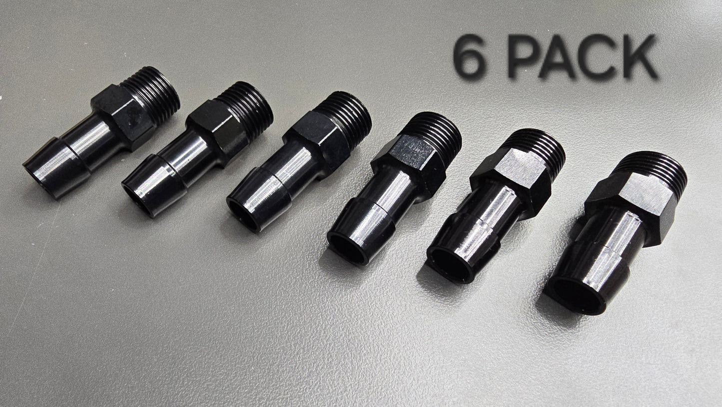 Black Aluminum Hose Barb Fitting – 3/8" NPT to 1/2" ID Barb for 1/2 inch ID hose - Howling Moto