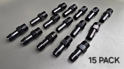 Black Aluminum Hose Barb Fitting – 3/8" NPT to 1/2" ID Barb for 1/2 inch ID hose - Howling Moto