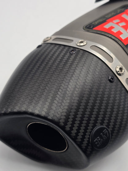 Used Yoshimura RS-9T full titanium motorcycle exhaust system for Honda Grom 2014-2020, showing the sleek titanium finish.