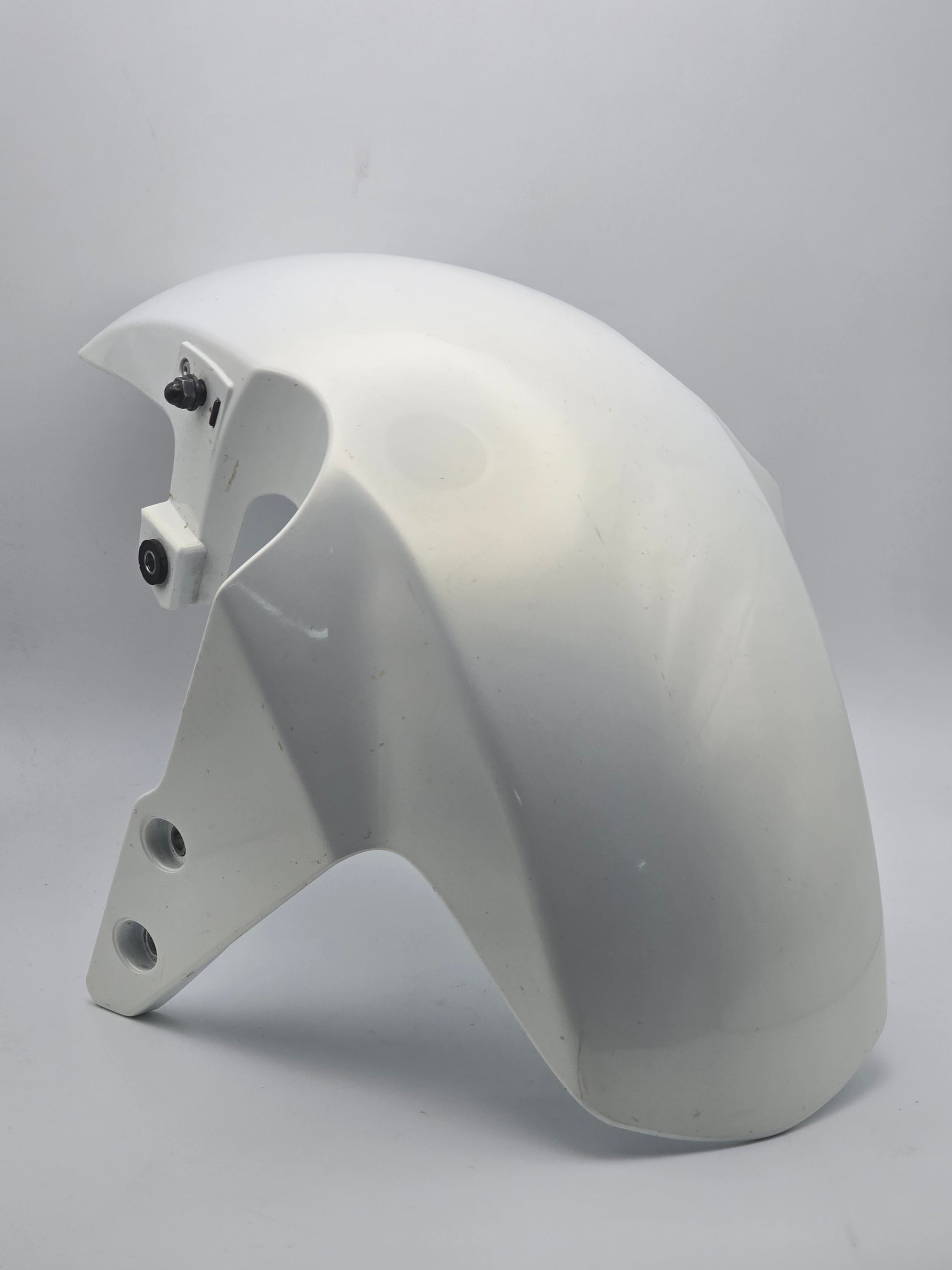 Used Honda Grom OEM front fender for 2014-2015 model, body part in black with mounting brackets visible.