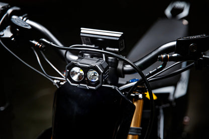 Altis Powersports Sigma electric dirt bike, 2025/2026 model, black and orange e-moto designed for off-road riding.