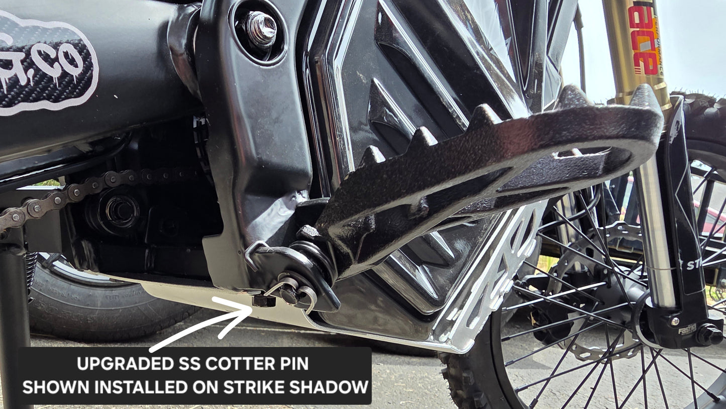 FOOT PEGS FOR STRIKE SHADOW 48v 60v 72v 2026 MODELS BILLET ALUMINUM WITH STAINLESS STEEL TEETH BY BLR TUNING