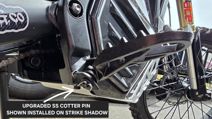 FOOT PEGS FOR STRIKE SHADOW 48v 60v 72v 2026 MODELS BILLET ALUMINUM WITH STAINLESS STEEL TEETH BY BLR TUNING