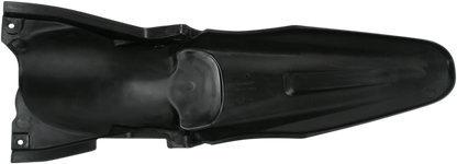 A black Acerbis rear fender for motorcycles, designed as a durable body part, with mounting points visible.
