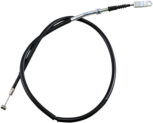 Black vinyl rear parking brake cable for Yamaha by Moose Offroad, designed for off-road vehicle durability and reliable braking.