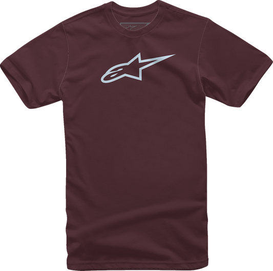 Maroon and mist-colored Alpinestars Ageless T-Shirt in 2XL, featuring a casual fit and brand logo on the front.