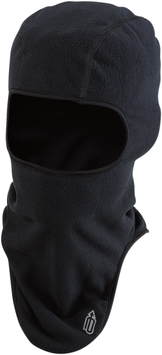 Black ARCTIVA fleece balaclava in large/XL size, insulating cold weather headwear designed for warmth and protection.