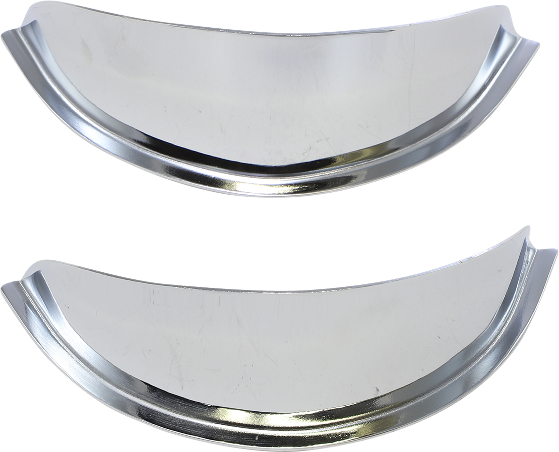 Bill's Exhausts SHOW CHROME Spotlight Visors Chrome 1-229 engine parts, showcasing shiny chrome engine visors.