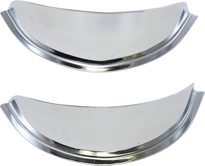 Bill's Exhausts SHOW CHROME Spotlight Visors Chrome 1-229 engine parts, showcasing shiny chrome engine visors.