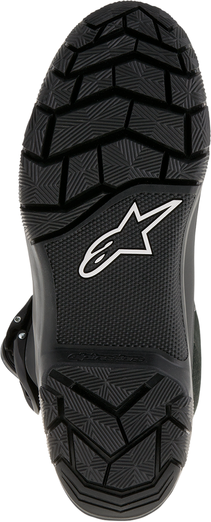 Black Alpinestars Belize Drystar® Boots in US 9, showcasing durable leather construction and secure ankle support.