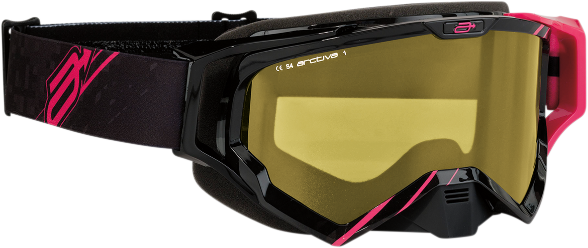 ARCTIVA Vibe Goggle Black/Pink with Yellow Lens - Part No. 2601-2355
