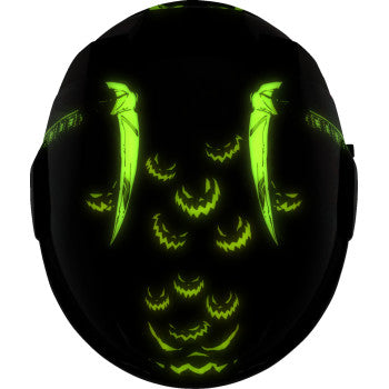 Black ICON Airflite™ Helmet Trick or Street 4 in medium size, featuring a sleek aerodynamic design and matte finish.