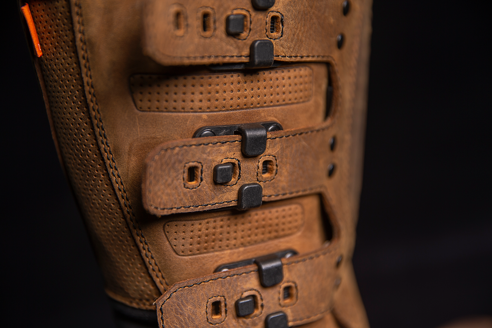 Bill's Exhausts ICON Elsinore 2™ CE boots in brown, size 14, featuring sturdy leather construction and ankle support.