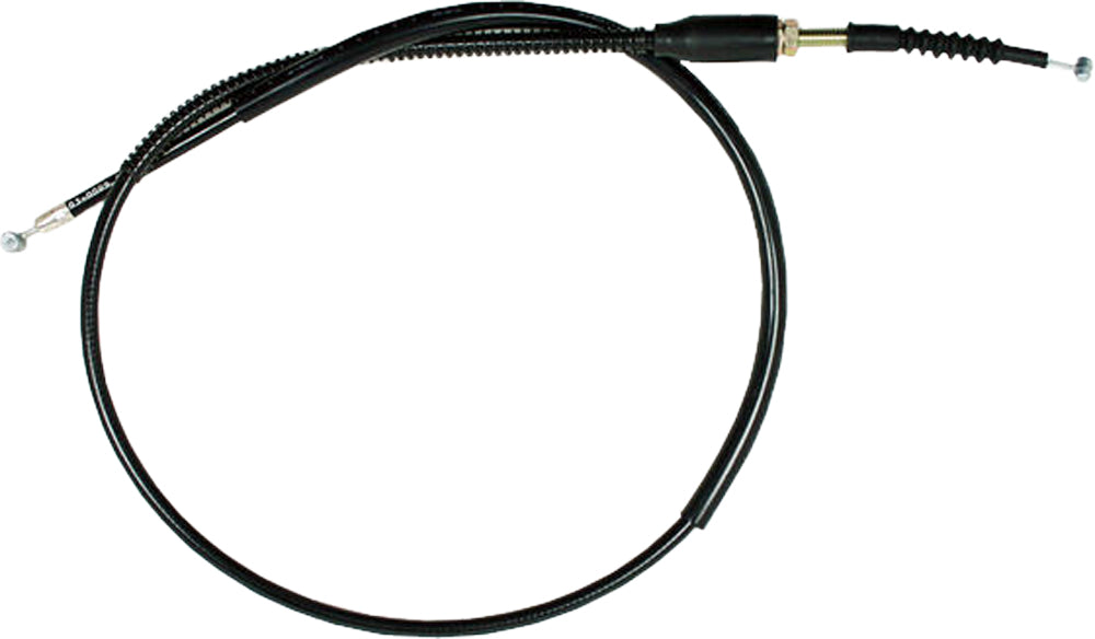 Motion Pro black vinyl clutch cable with premium chrome fittings, designed for motorcycle clutch systems.