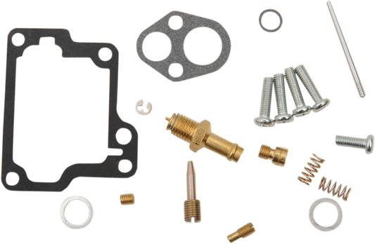 Moose Offroad Suzuki carburetor repair kit part #26-1427 with various replacement parts laid out on a white background.