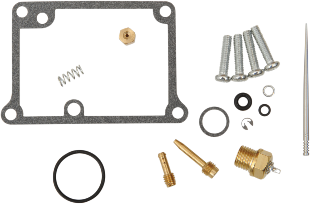 MOOSE OFFROAD carburetor repair kit for Kawasaki and Suzuki motorcycles, includes gaskets and seals for engine maintenance.