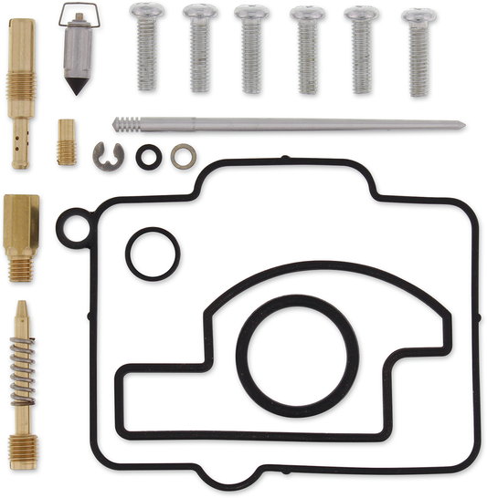 Moose Offroad Kawasaki 26-1137 carburetor repair kit with NBR rubber components, shown with various gaskets and parts.