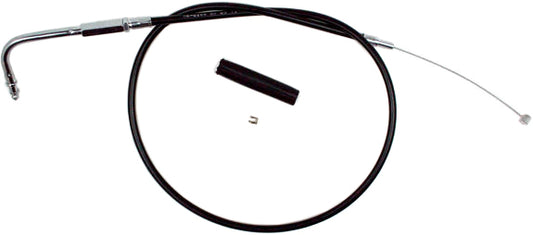 Black vinyl motorcycle throttle cable by Motion Pro, model 06-0266, with metal fittings and flexible design for smooth throttle control.