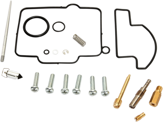 Moose Offroad Kawasaki carburetor repair kit 26-1556 with multiple gaskets and components for engine maintenance.