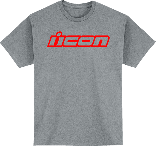 Bill's Exhausts ICON Clasicon™ T-Shirt in Heather Gray, Medium, featuring a casual fit and printed logo on the front.
