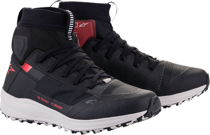 Alpinestars Speedforce shoes in black, white, and red with US size 12, showcasing the sporty design and branding details.