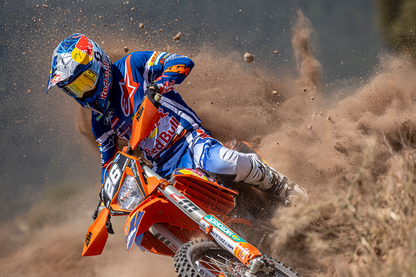 Scott Prospect goggles in white and blue with yellow accents, designed for motocross and off-road riding.