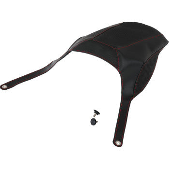 Bill's Exhausts Show Chrome Max Mount Cover for Can-Am Ryker, ballistic style, black finish, detailed close-up of the motorcycle accessory