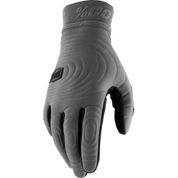 Charcoal Bill's Exhausts 100% Brisker Xtreme gloves in medium size, showing the textured fabric and glove design.