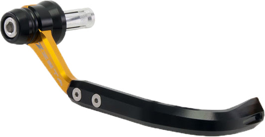 ZETA Gold lever guard for motorcycle, part ZS72-1004, protecting clutch and brake levers with a sleek gold finish.