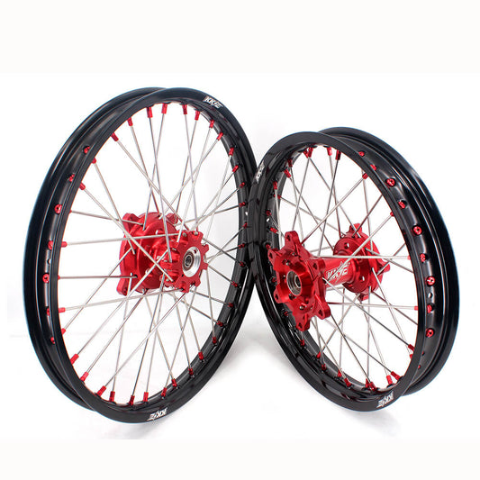 KKE 21" 18" OEM Size Motorcycle Alloy Wheels Rims Compatible with HONDA XR650L 1993-2025 Red Nipples