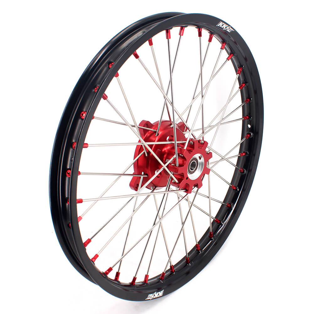 KKE 21" 18" OEM Size Motorcycle Alloy Wheels Rims Compatible with HONDA XR650L 1993-2024 Red Nipples - Howling Moto
