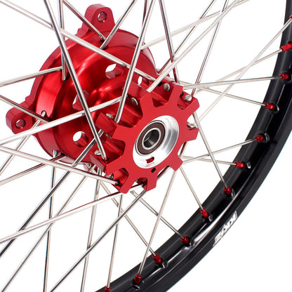 KKE 21" 18" OEM Size Motorcycle Alloy Wheels Rims Compatible with HONDA XR650L 1993-2024 Red Nipples - Howling Moto