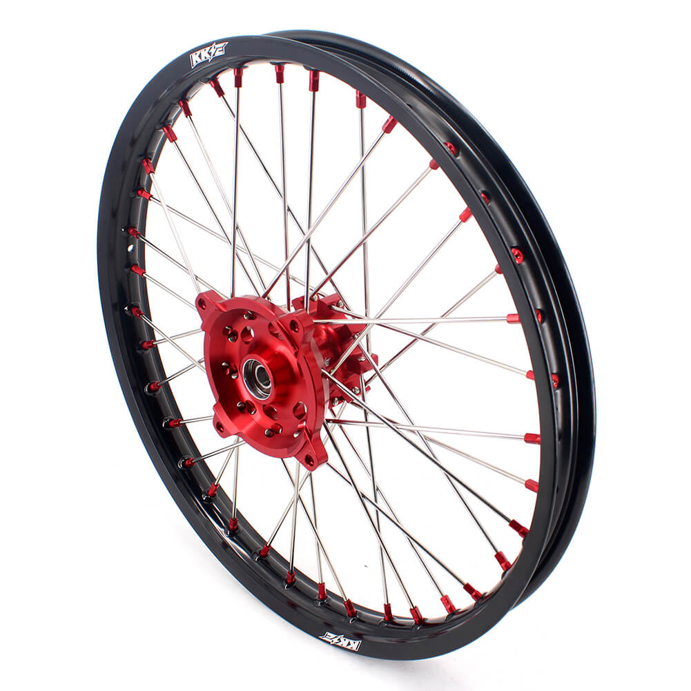 KKE 21" 18" OEM Size Motorcycle Alloy Wheels Rims Compatible with HONDA XR650L 1993-2024 Red Nipples - Howling Moto