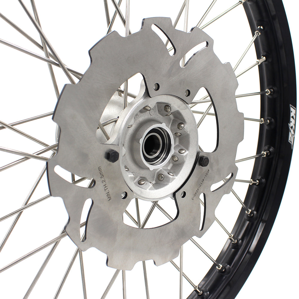 KKE 21 & 19 Casting MX Rims for Honda XR400R 96-04 XR600R 91-2000 240MM/220MM Disc Silver&Black - Howling Moto
