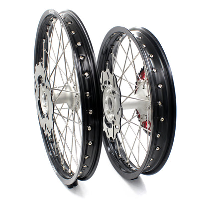 KKE 21 & 18 Casting MX Rims for Honda XR400R 96-04 XR600R 91-2000 240MM/220MM Disc Silver&Black - Howling Moto