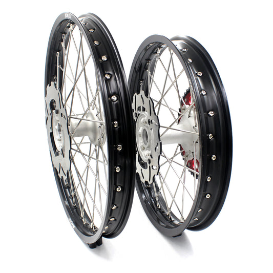 KKE 21 & 18 Casting MX Rims for Honda XR400R 96-04 XR600R 91-2000 240MM/220MM Disc Silver&Black - Howling Moto