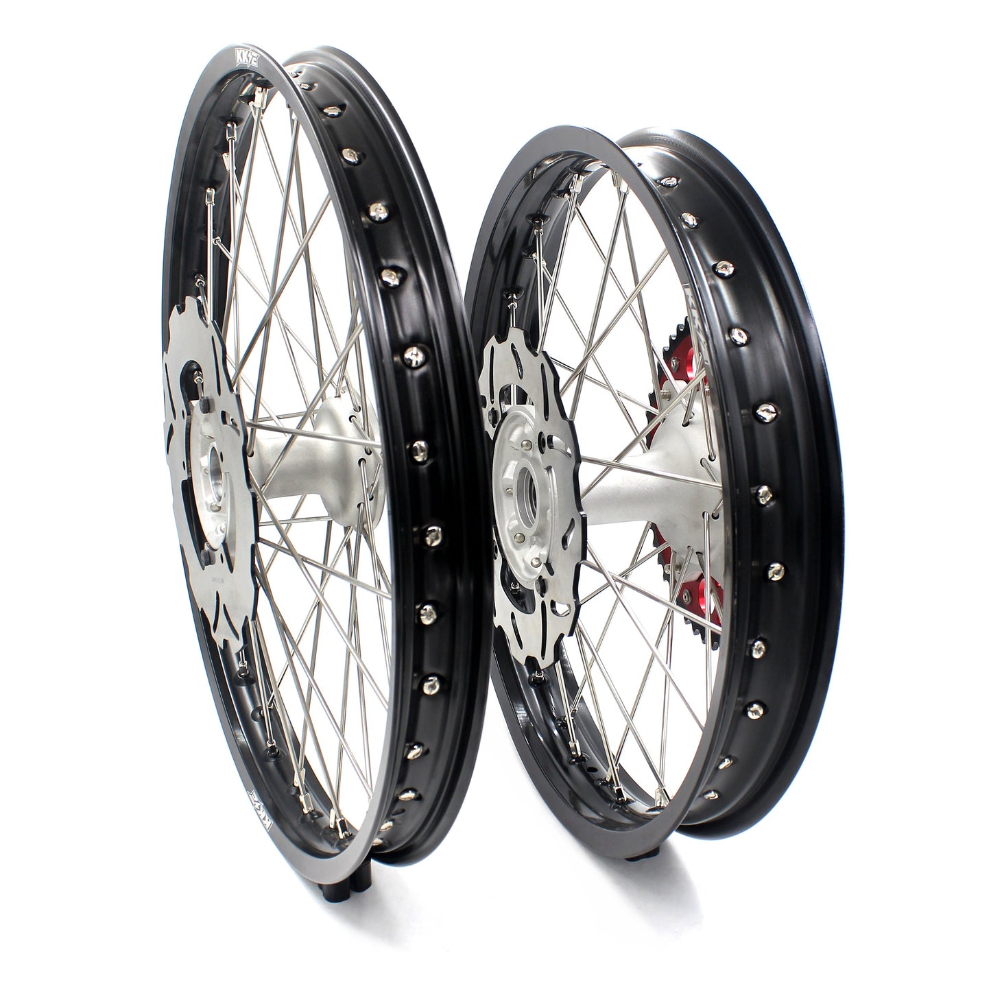 KKE 21 & 18 Casting MX Rims for Honda XR650R 2000-2008 240MM/240MM Disc Silver&Black - Howling Moto