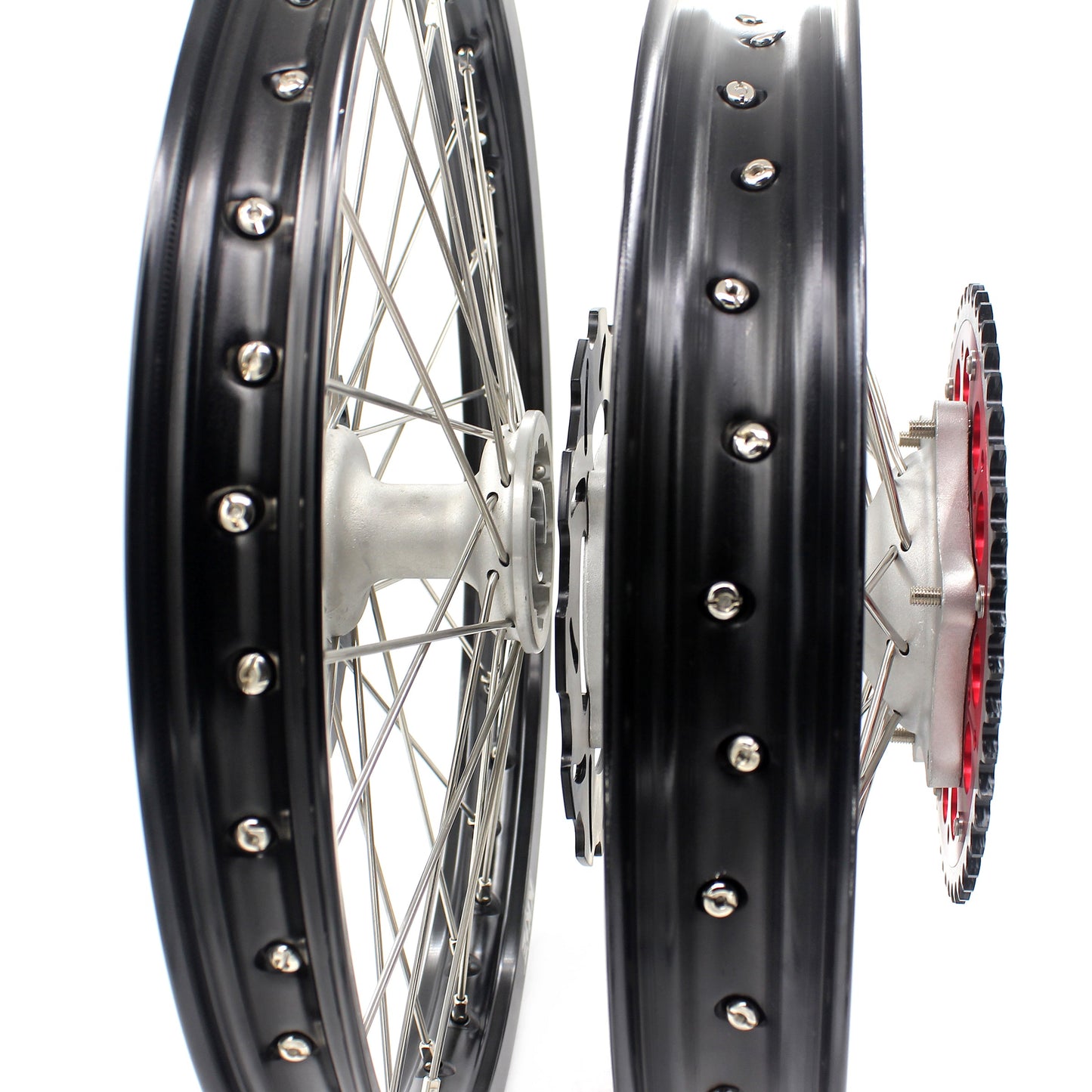 KKE 21 & 18 Casting MX Rims for Honda XR400R 96-04 XR600R 91-2000 240MM/220MM Disc Silver&Black - Howling Moto