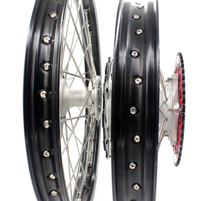 KKE 21 & 18 Casting MX Rims for Honda XR400R 96-04 XR600R 91-2000 240MM/220MM Disc Silver&Black - Howling Moto