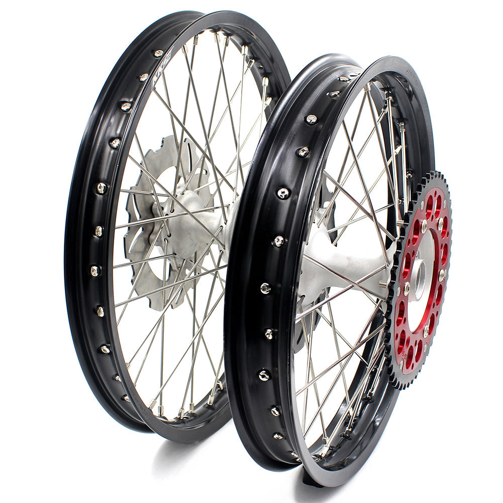 KKE 21 & 19 Casting MX Rims for Honda XR650R 2000-2008 240MM/240MM Disc Silver&Black - Howling Moto
