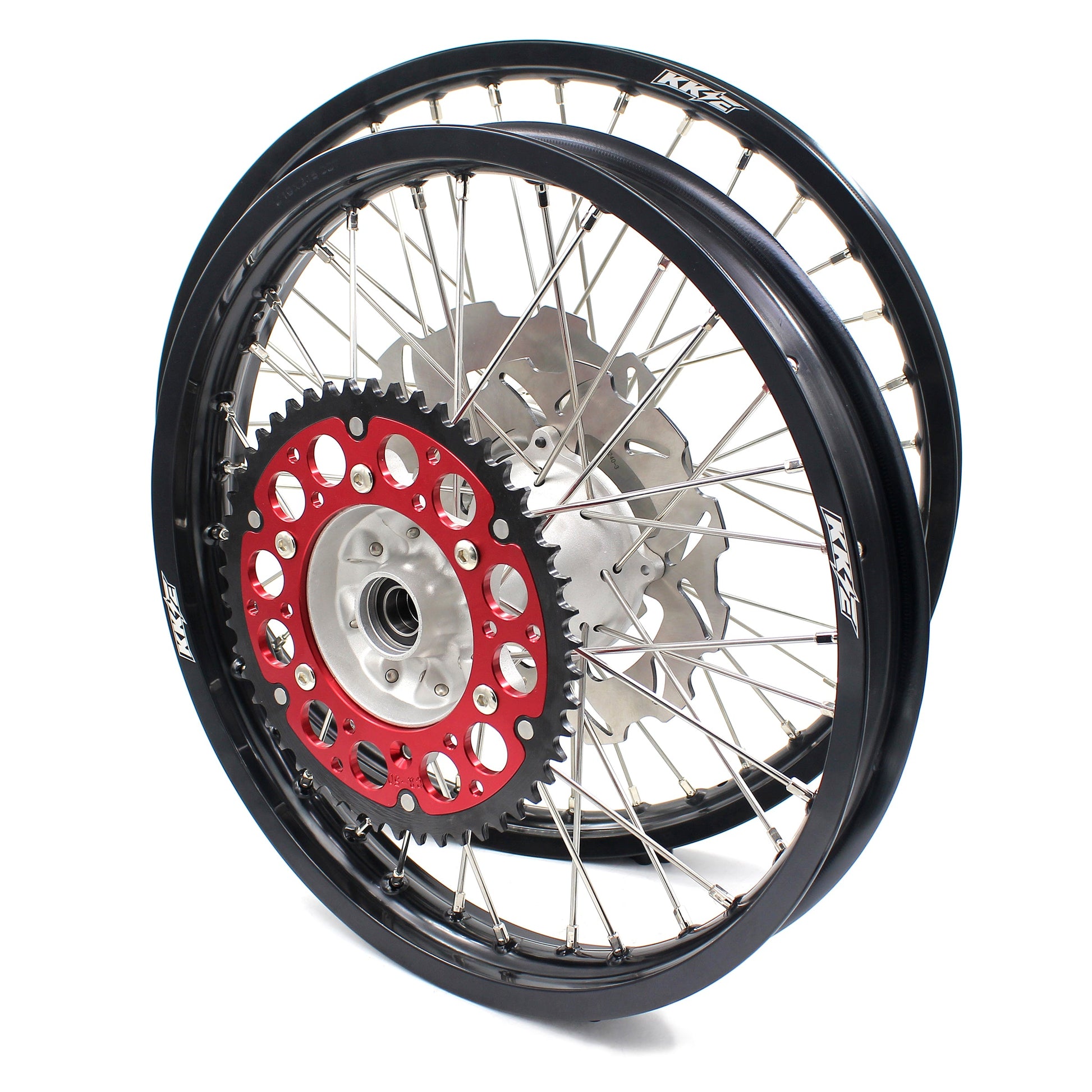 KKE 21 & 18 Casting MX Rims for Honda XR400R 96-04 XR600R 91-2000 240MM/220MM Disc Silver&Black - Howling Moto